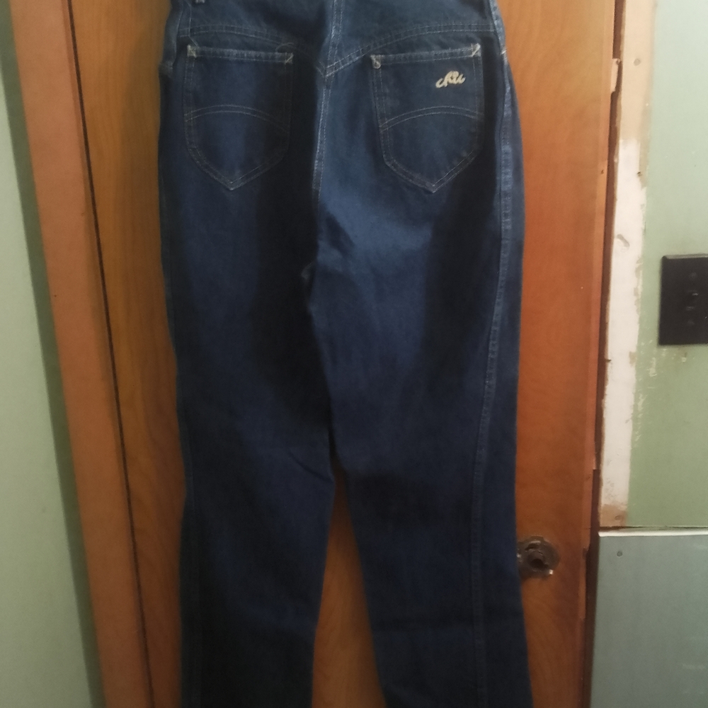 Dark Wash Vintage Chic High Waist  Jeans with Back Pocket Logo Size 14 Regular L